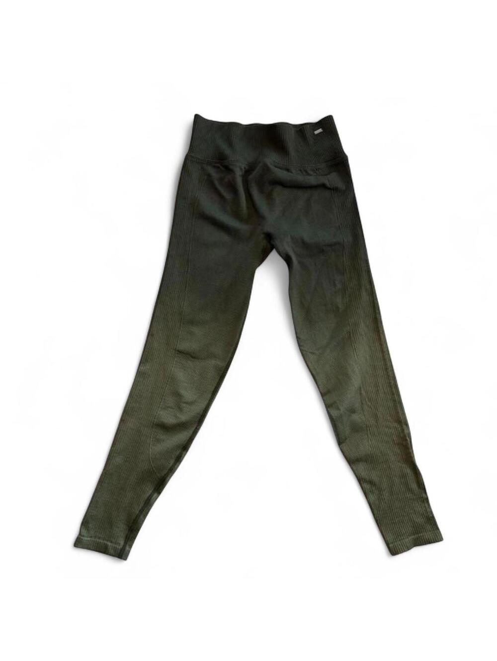 Pink Active Olive Green Ribbed Seamless Leggings Size S